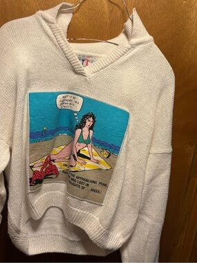 vintage 1980s Pasta brand comic strip knit sweater